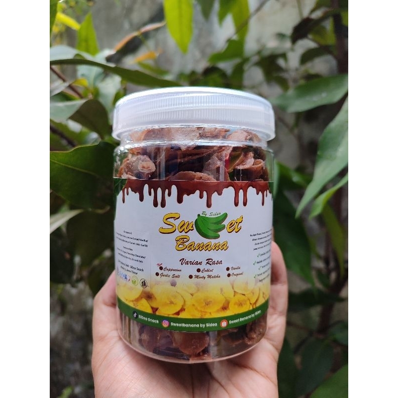 

Keripik Pisang Lumer Rasa Cappucino Kripik Banana Kemasan Toples 700ml / 750ml