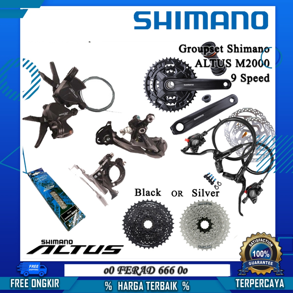 Groupset Shimano Altus 9 Speed Series M2000
