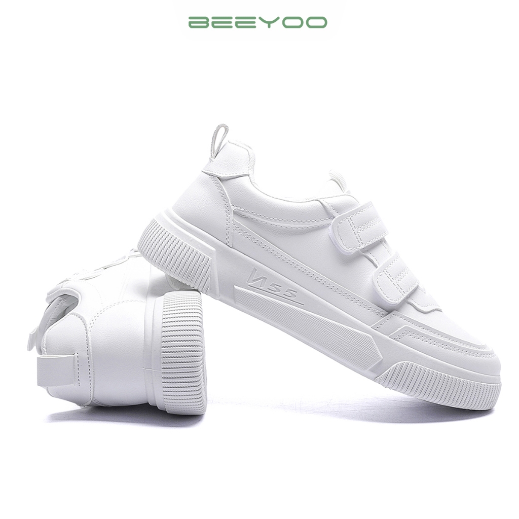 FAST DELIVERY Beeyoo Sepatu Wanita Tanpa Tali Sneakers Wanita Fashion Sport Shoes Kets Putih Polos