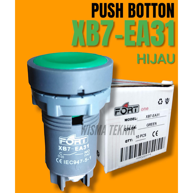 Push Button Switch Fort 22mm XB7EA31 Hijau