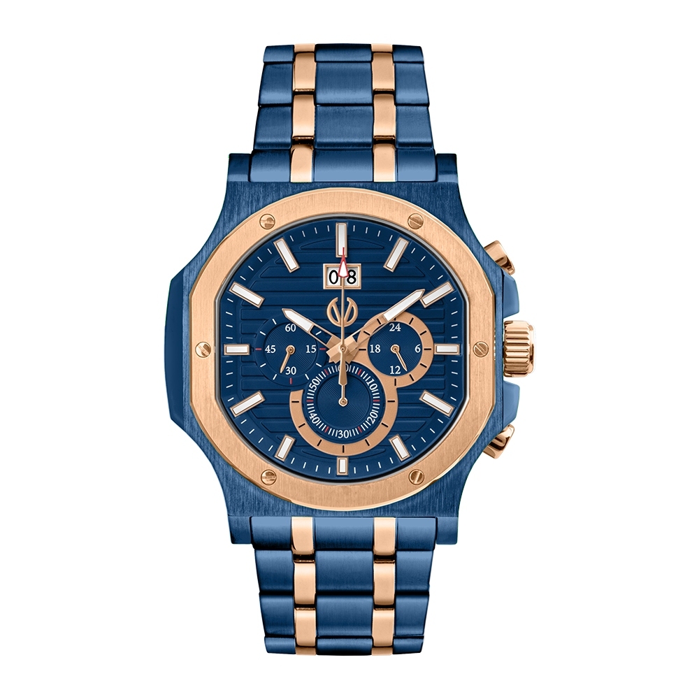 Jam Tangan Pria Christ Verra Casual Men's Watches CV 12202G-1J Biru - Rose Gold