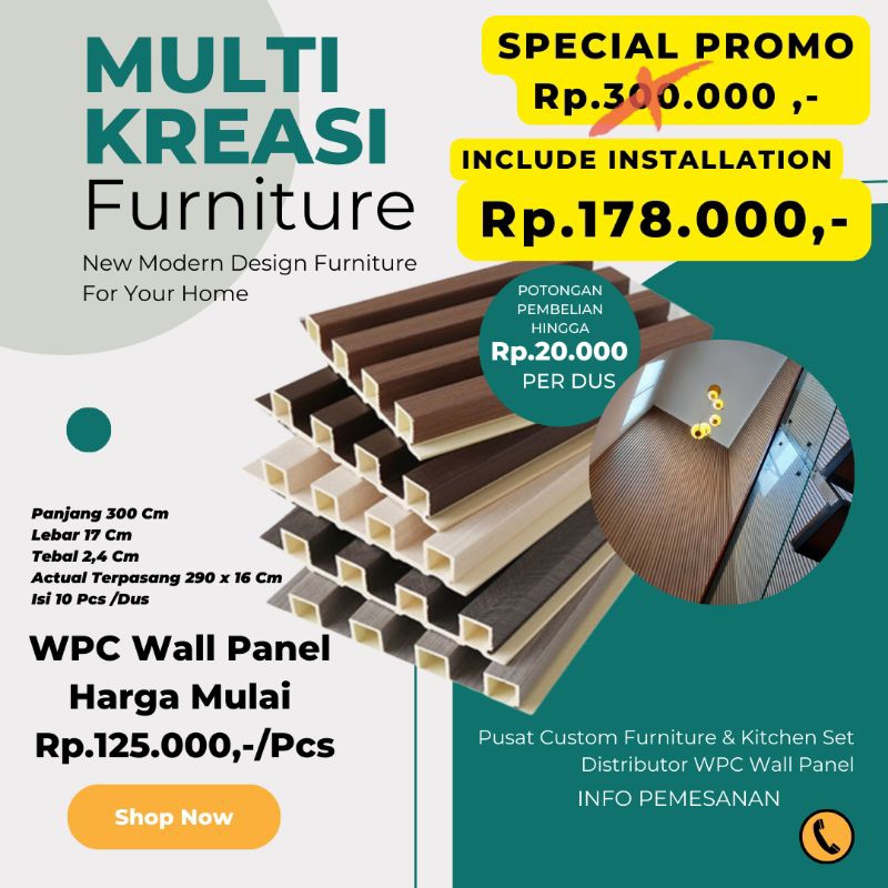 Jasa Pasang Wallpanel | Jasa Pasang Plafon PVC | Kisi kisi WPC |