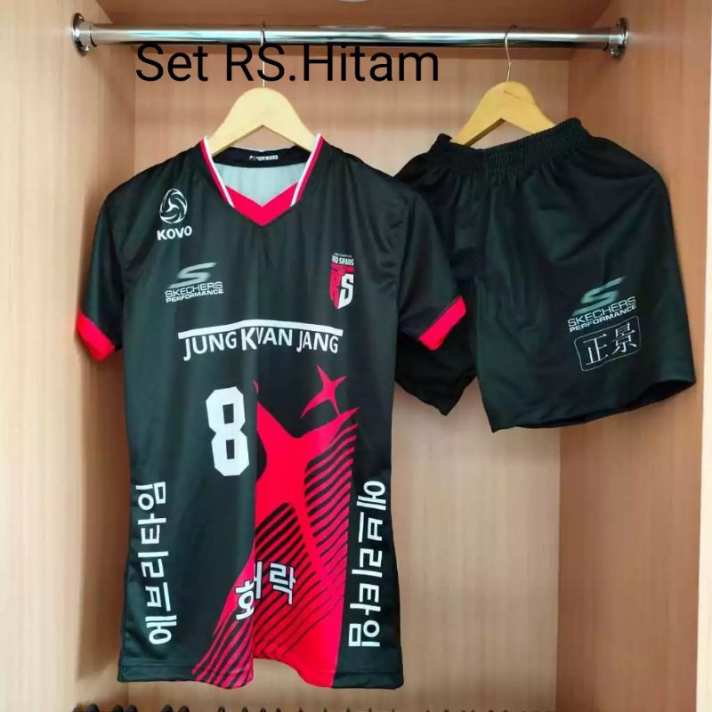 Red Spark set kaos voli wanita baju voli proliga korea Baju voli wanita