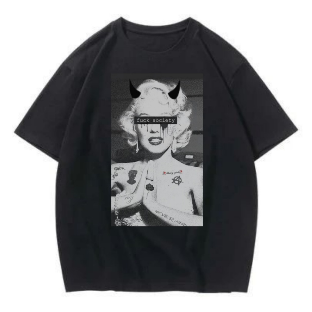 Twohead t-shirt oversize fuck society