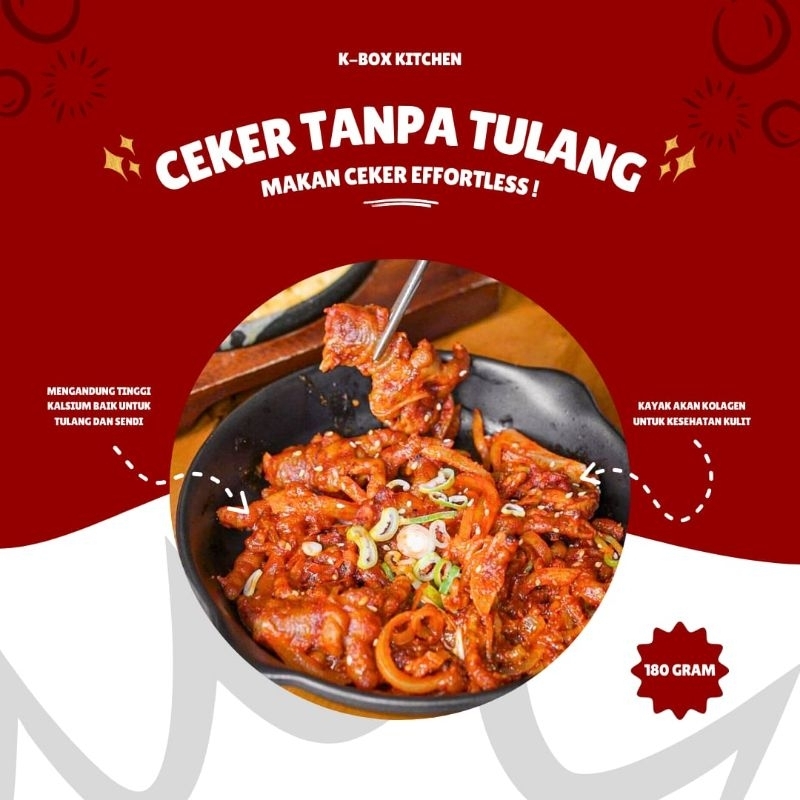 

KBOX KITCHEN - Dakbal Ceker ayam tanpa tulang boneless pedas 200 gram