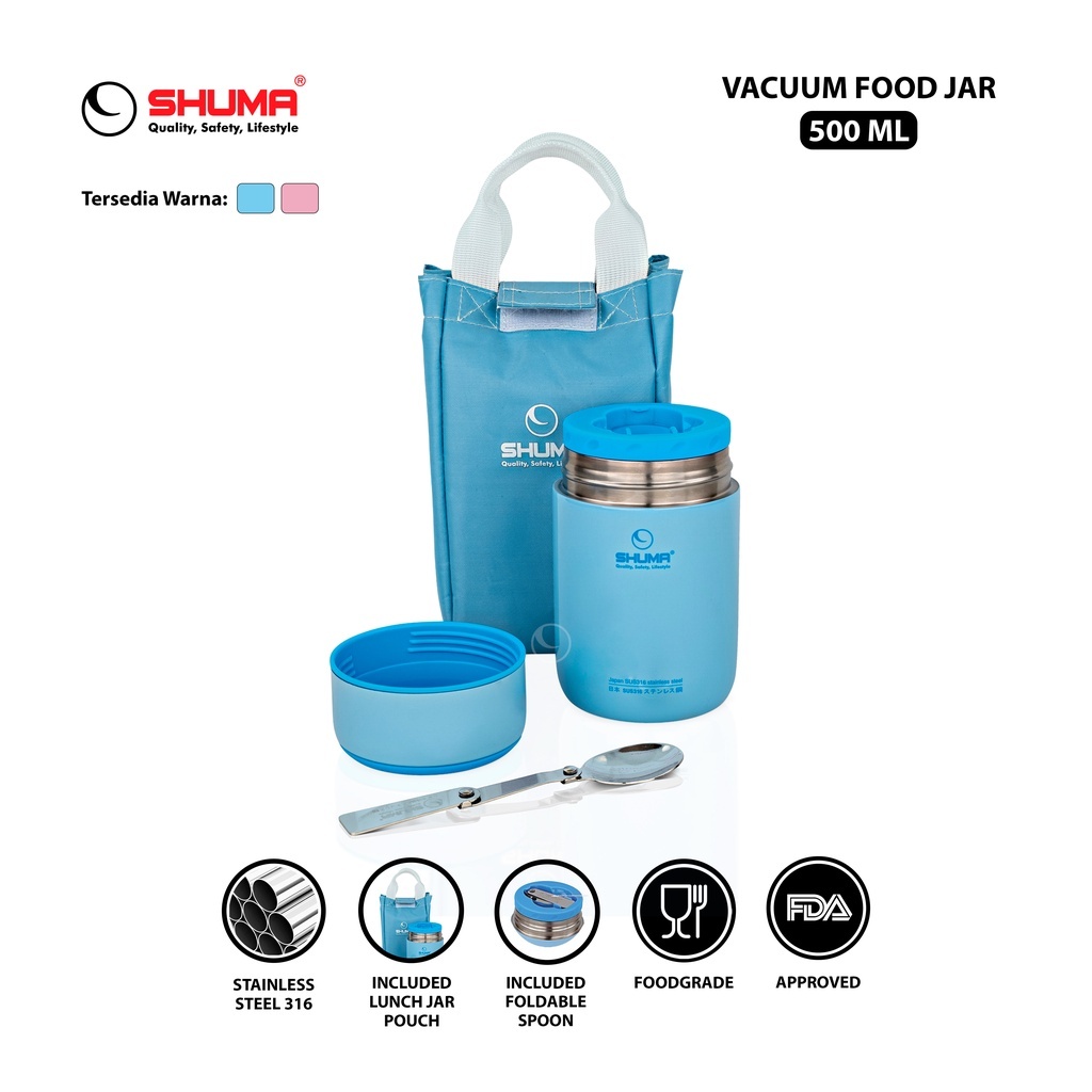 SHUMA VACUUM FOOD JAR TERMOS BUBUR 500ML STAINLESS SUS316 TERMOS NASI/TERMOS SAYUR/TERMOS MPASI