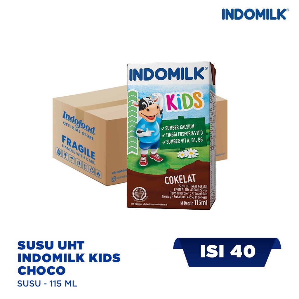 

Indomilk Kids Cokelat karton isi 115ml x 40 kotak
