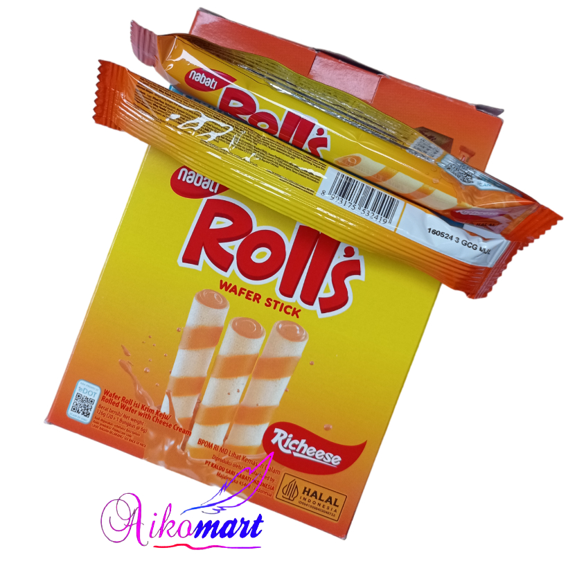 

Richeese Nabati Rolls Wafer Stick dengan Krim Keju 6g isi 20 Pcs