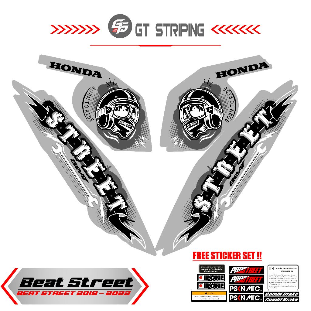BEAT STREET MOTIF 3 / STRIPING BEAT STREET / STIKER STRIPING VARIASI MOTOR BEAT STREET / VARIASI BEA