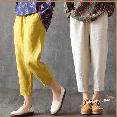 Langsung Kirim GKS  Celana Panjang Jumbo Wanita Santai Polos Korea