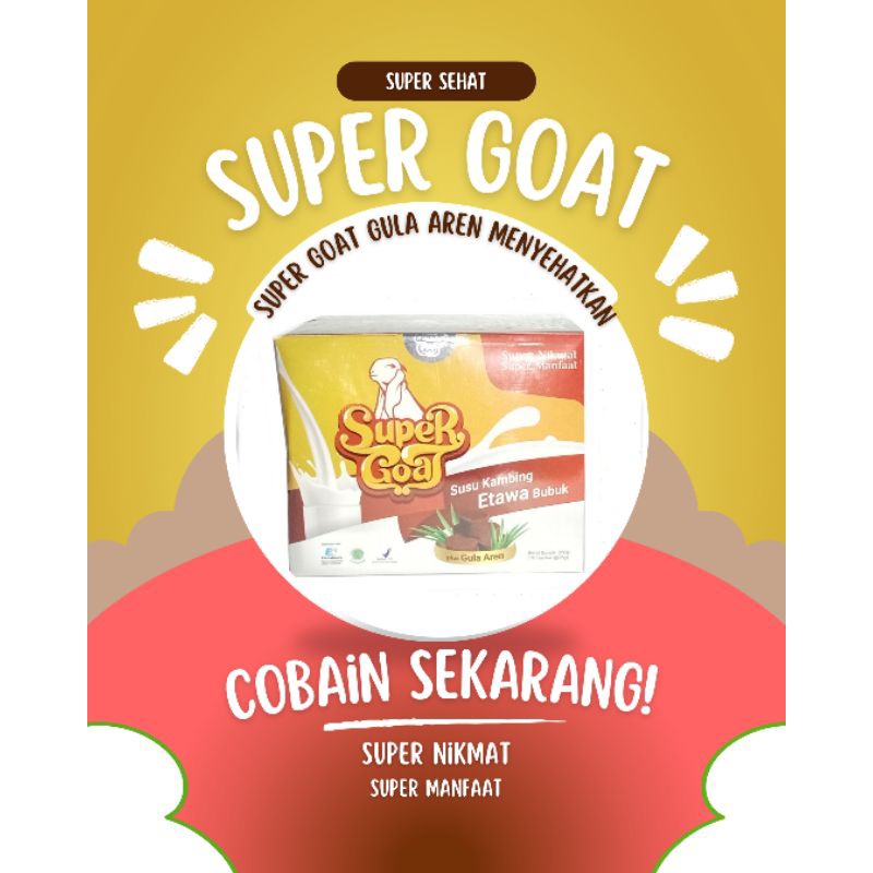 

SUPER GOAT SUSU kambing gula aren / atasi asma paru paru sesak nafas 10 saset