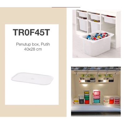 TROFAST Penutup putih 40x28 cm Minimalis Mewah Elegant Elegan Estetik Aesthetic Murah box organizer 