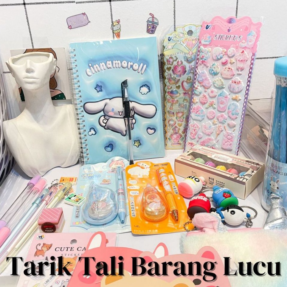 

Tarik tali isi alat tulis kantor sekolah lucu pulpen pena pen sticker buku binder sario lucu kado unik KODE A9Z6