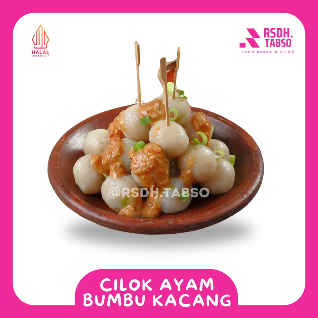 

Bakso Tusuk Frozen isi 100 Baso cilok ayam saus dan bumbu kacang halal