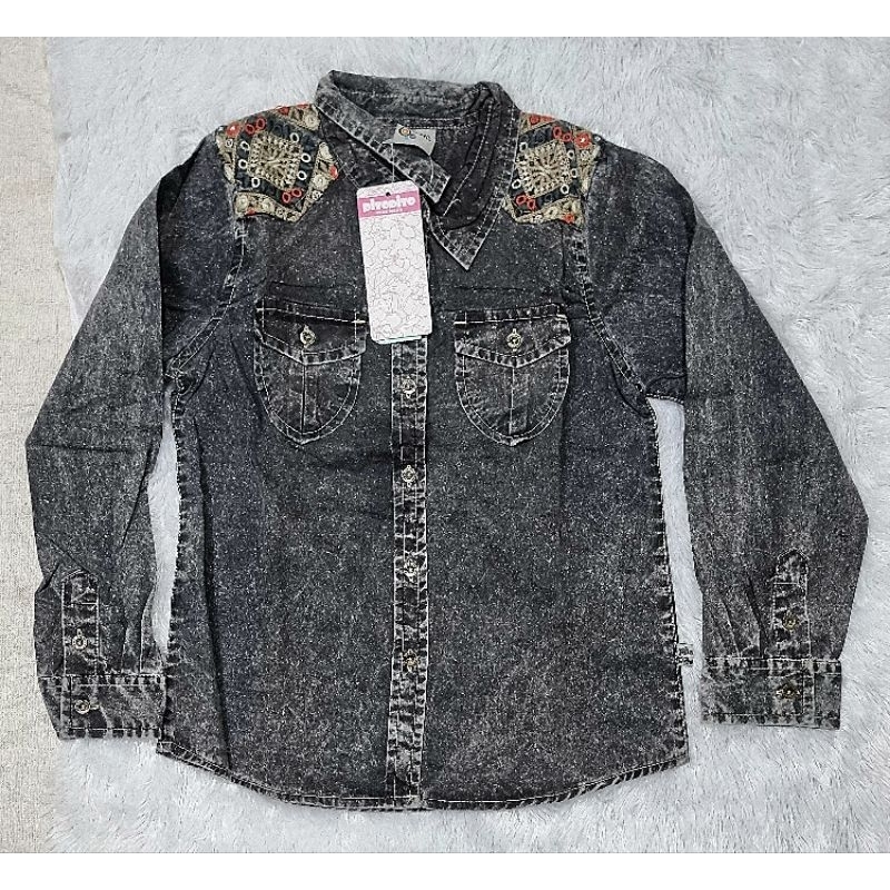 SALE kemeja anak perempuan lengan panjang PITO DITO (9-10 tahun)