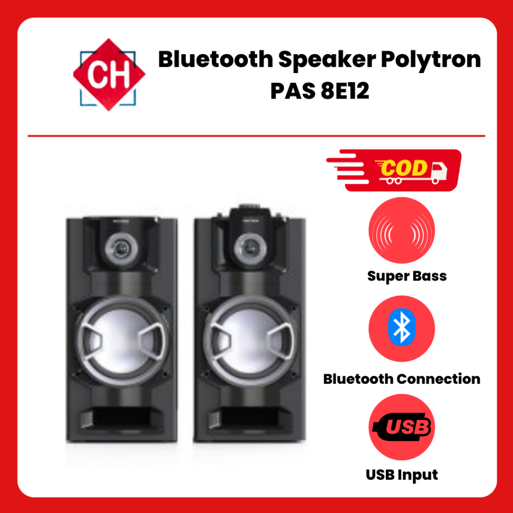 Active Speaker Polytron PAS 8E12 Bluetooth Speaker Karaoke Garansi Resmi