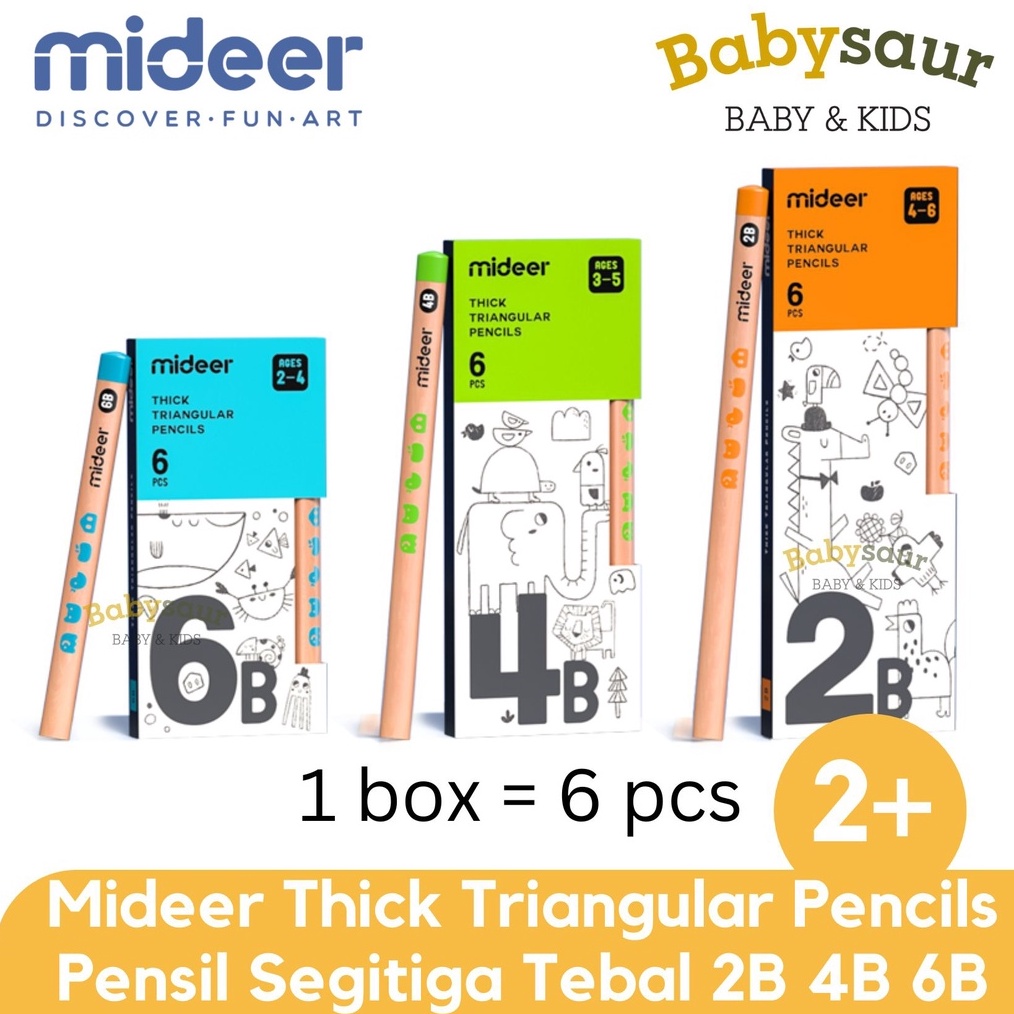

Mideer Thick Triangular Pencil 2B 4B 6B Alat Tulis Pensil Segitiga Kayu Pensil Kumon Tebal Umur Usia 2 Kado Souvenir Mainan Edukasi Anak KODE G2H7