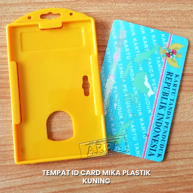 

Tempat ID Card Kuning Plastik Potrait/Vertikal/Berdiri Tanpa Tali