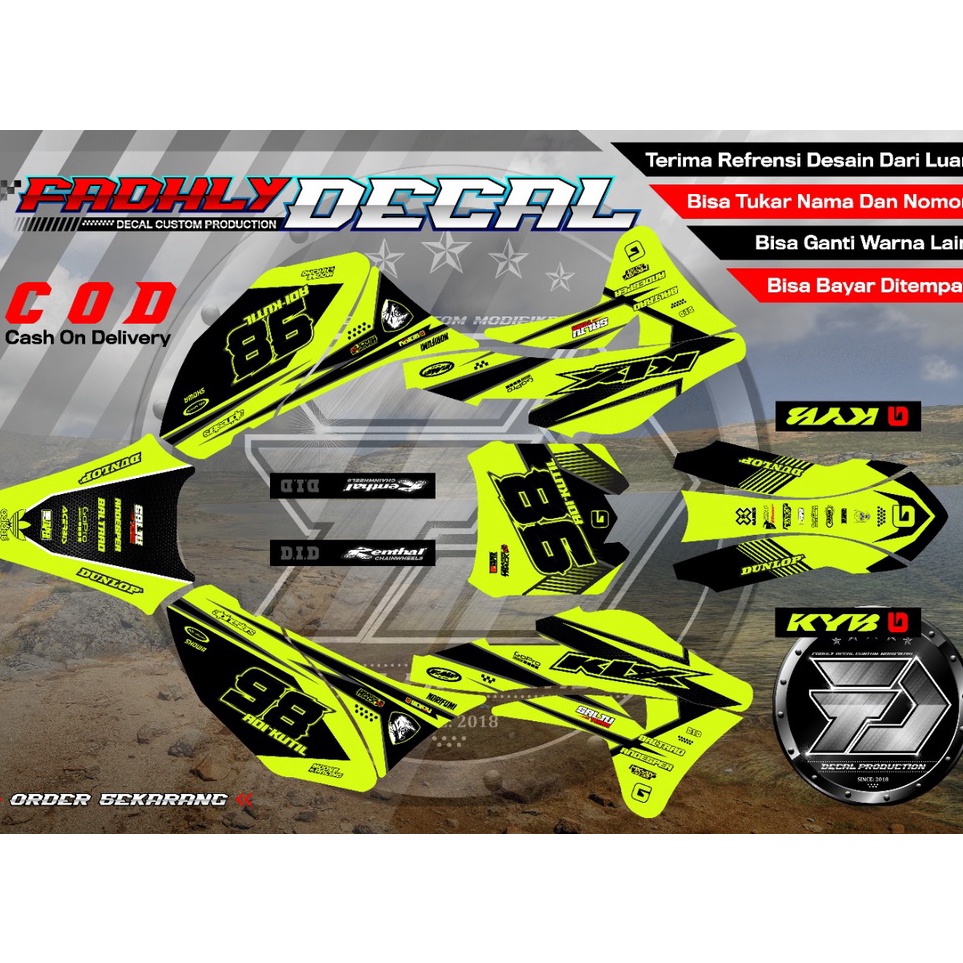 

Bisa ubah warna Decal klx gordon stabilo keren KODE L4B3