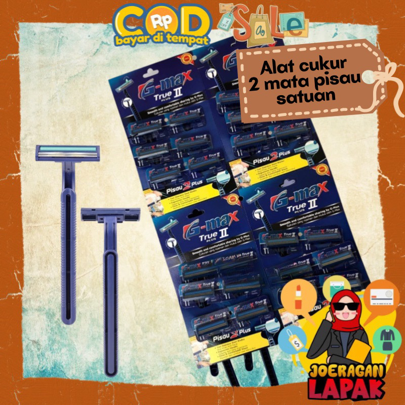 [JOERAGANLAPAK] PISAU CUKUR SATUAN DENGAN 2 MATA PISAU ISI 24 PCS POTONG KUMIS JENGGOT MURAH