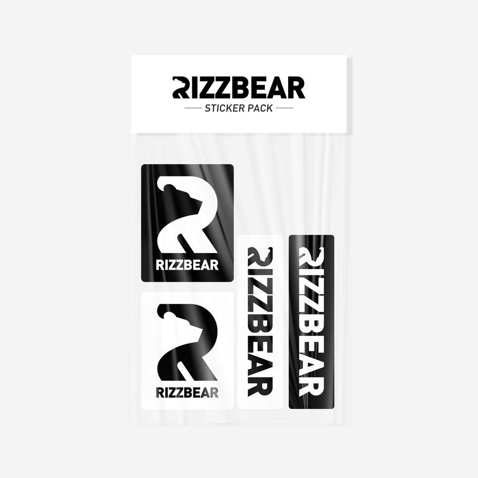 

Rizzbear Sticker Pack Black and White KODE H7K7