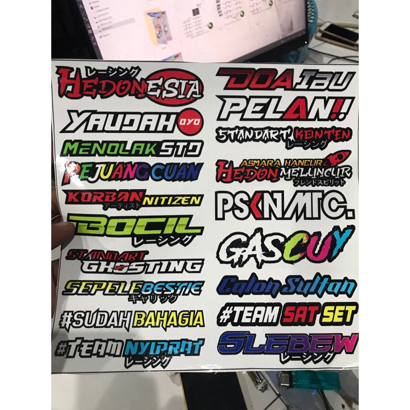 STIKER PACK KATA KATA RACING / STIKER PACK HEREX / STIKER PACK KEREN / STIKER PACK TERBARU / STIKER 