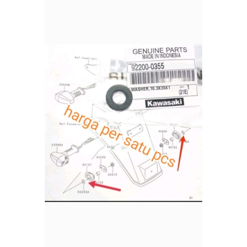 Ring washer lampu sein sen ninja r ss rr original