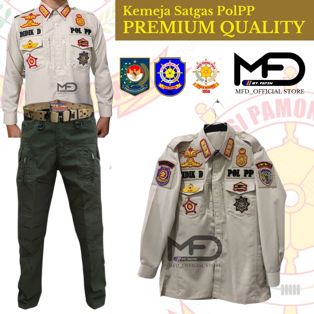 MFD Kemeja Satgas Satpol Pp Premium bisa ukuran sendiri