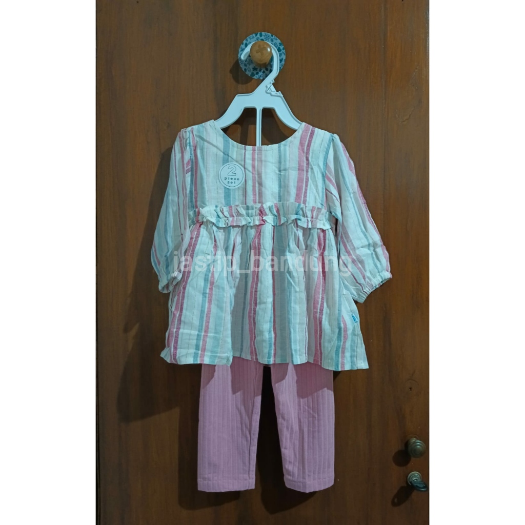 Pipiniko Pink Salur / Pipiniko Full Motif Print Set Anak Perempuan / Pipiniko Setelan Anak / Pipinik