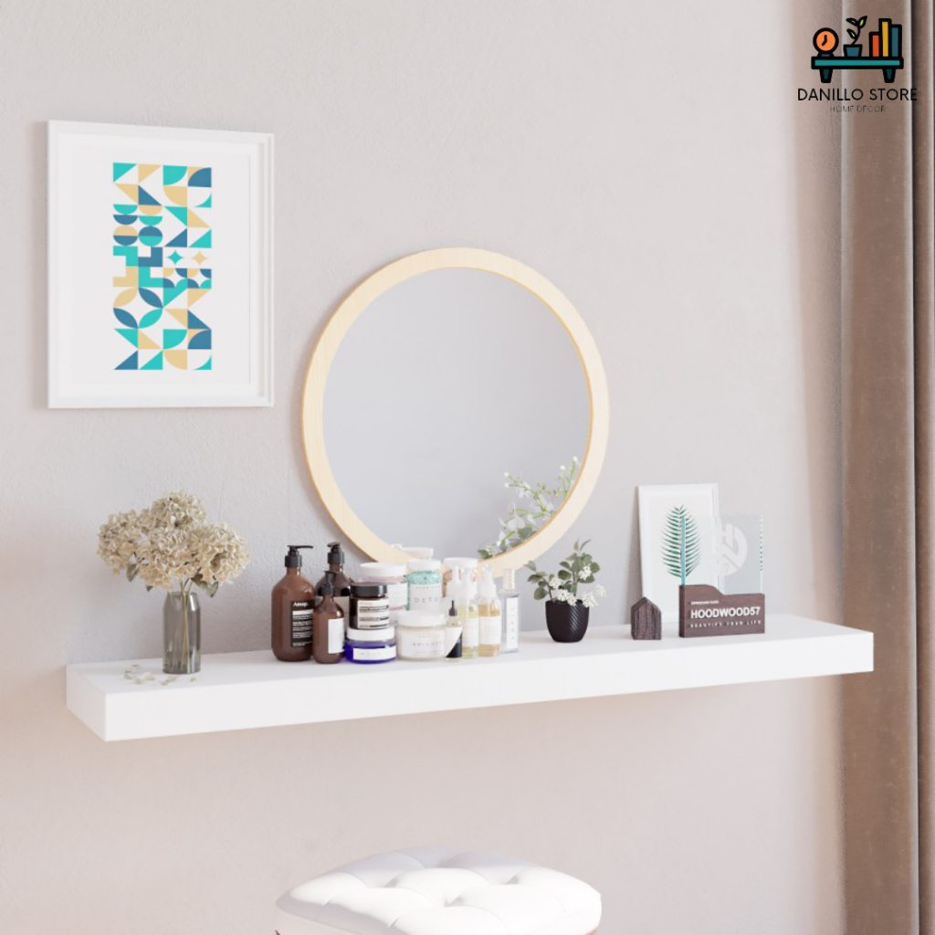 RAK DINDING TEMPEL 100 CM X 20 CM RAK AMBALAN RAK DINDING MELAYANG PUTIH