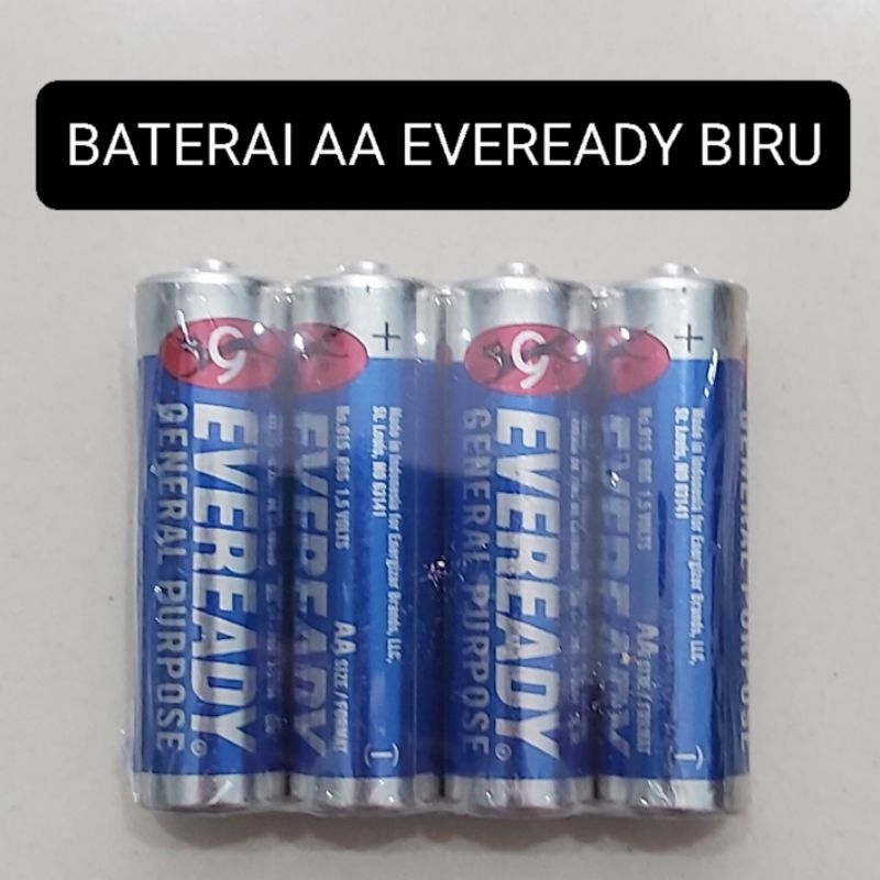 (PER BIJI) EVEREADY Baterai AA BIRU Batrei Jam