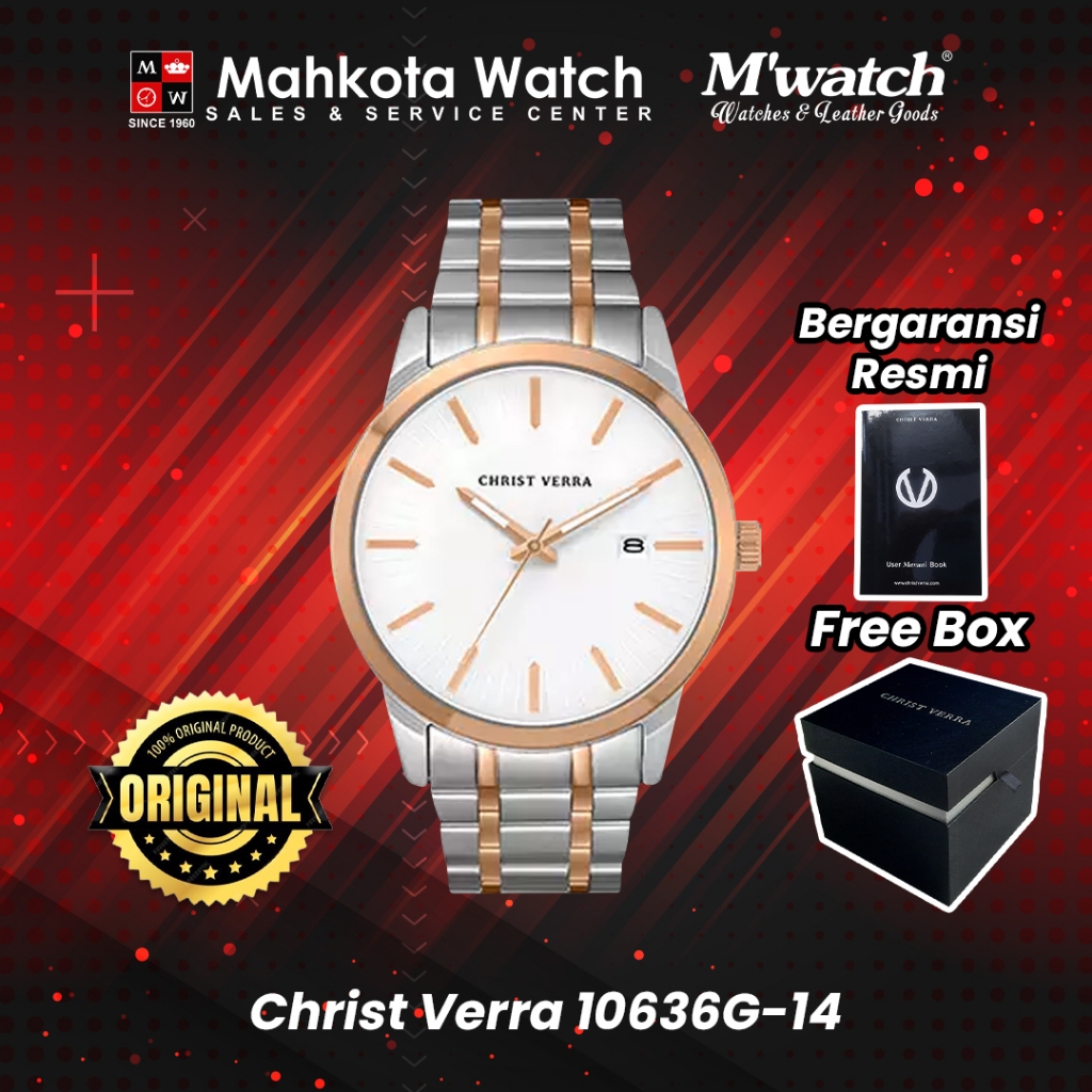 JAM TANGAN PRIA CHRIST VERRA 10636G 14 SLV ORIGINAL