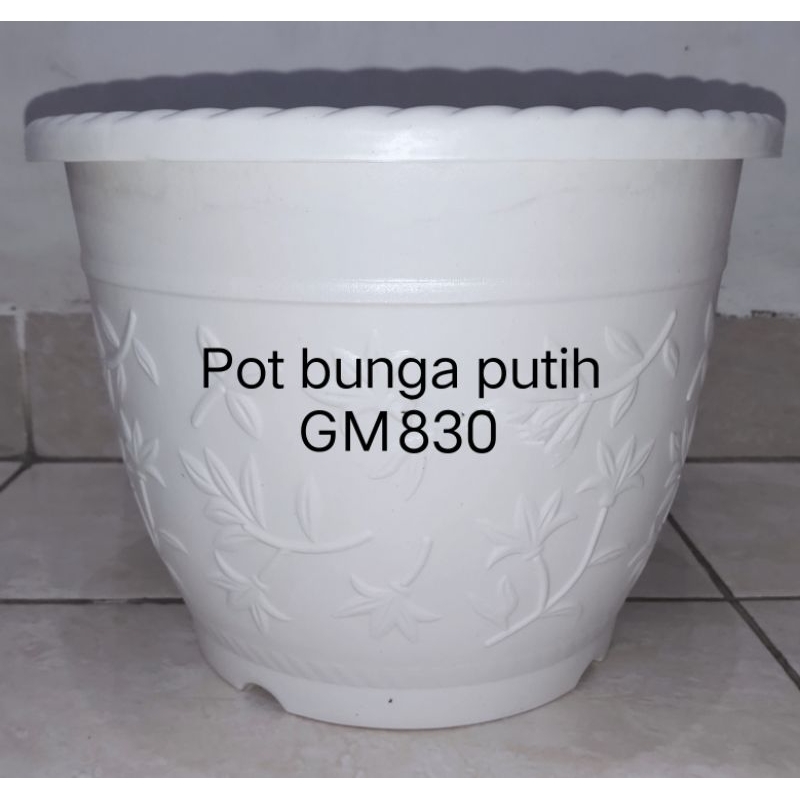 Pot bunga putih (GM 830) /pc