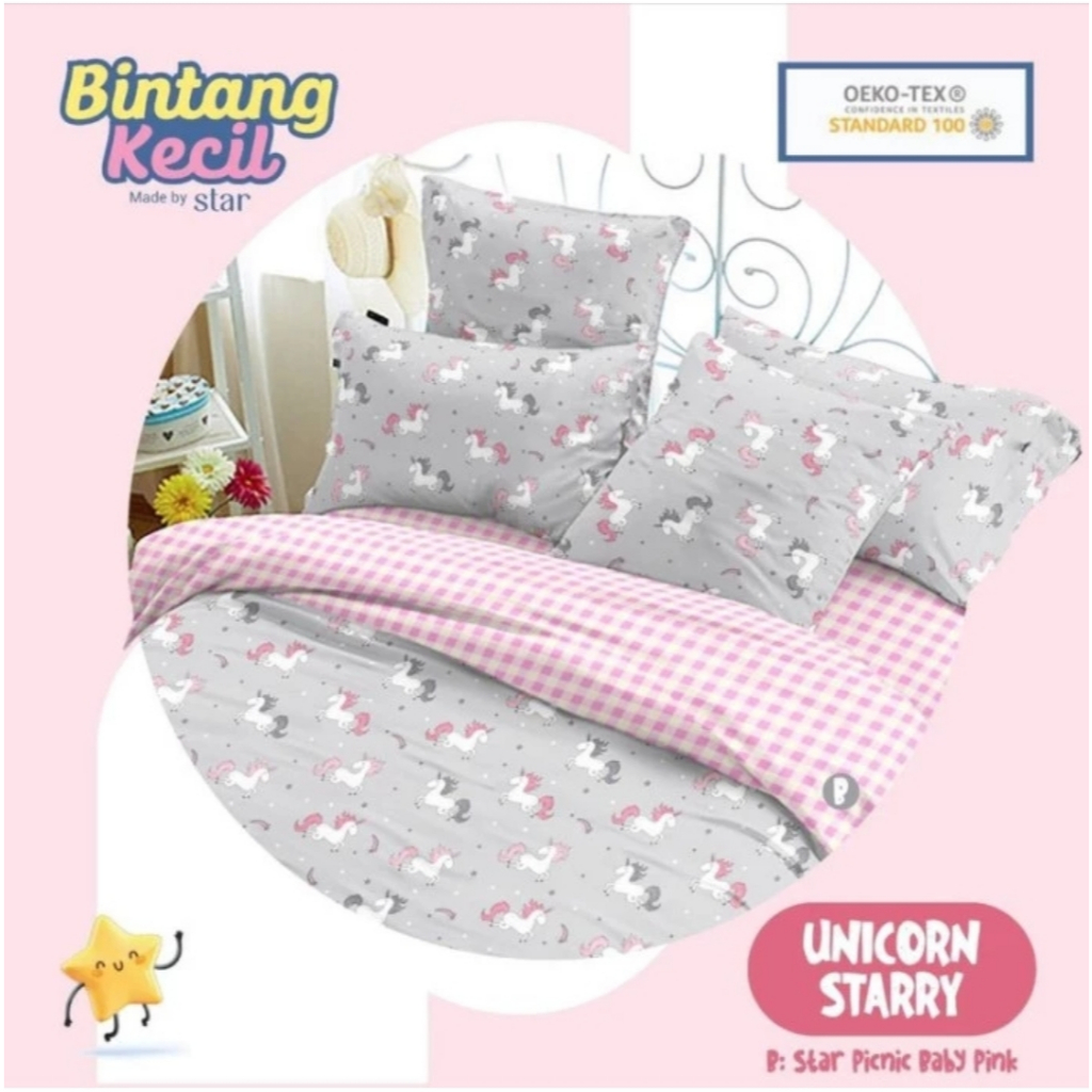 KAIN SPREI METERAN KATUN CVC MOTIF UNICORN STARRY