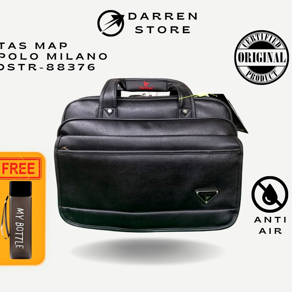 ART F72G Tas Map POLO MILANO 88376 FREE botol minum Tas Laptop Tas kerja Pria Tas kerja wanita tas m