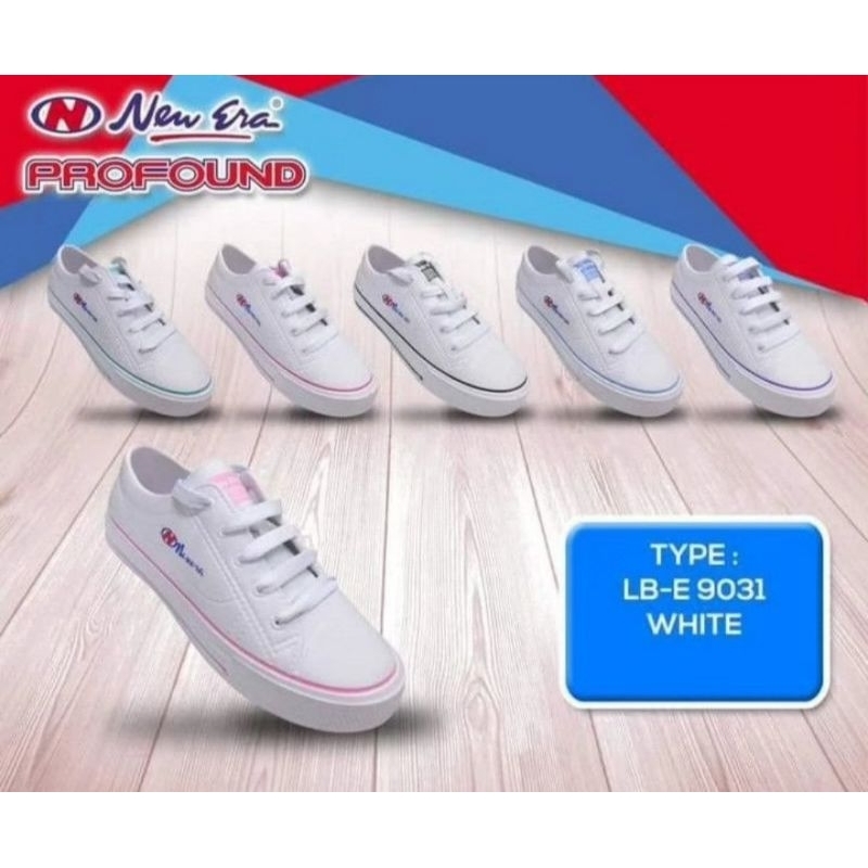 SEPATU KARET PUTIH NEW ERA PYLON RINGAN LB E 9031 | NEW ERA SEPATU KARET PUTIH TALI BAHAN PYLON | SE