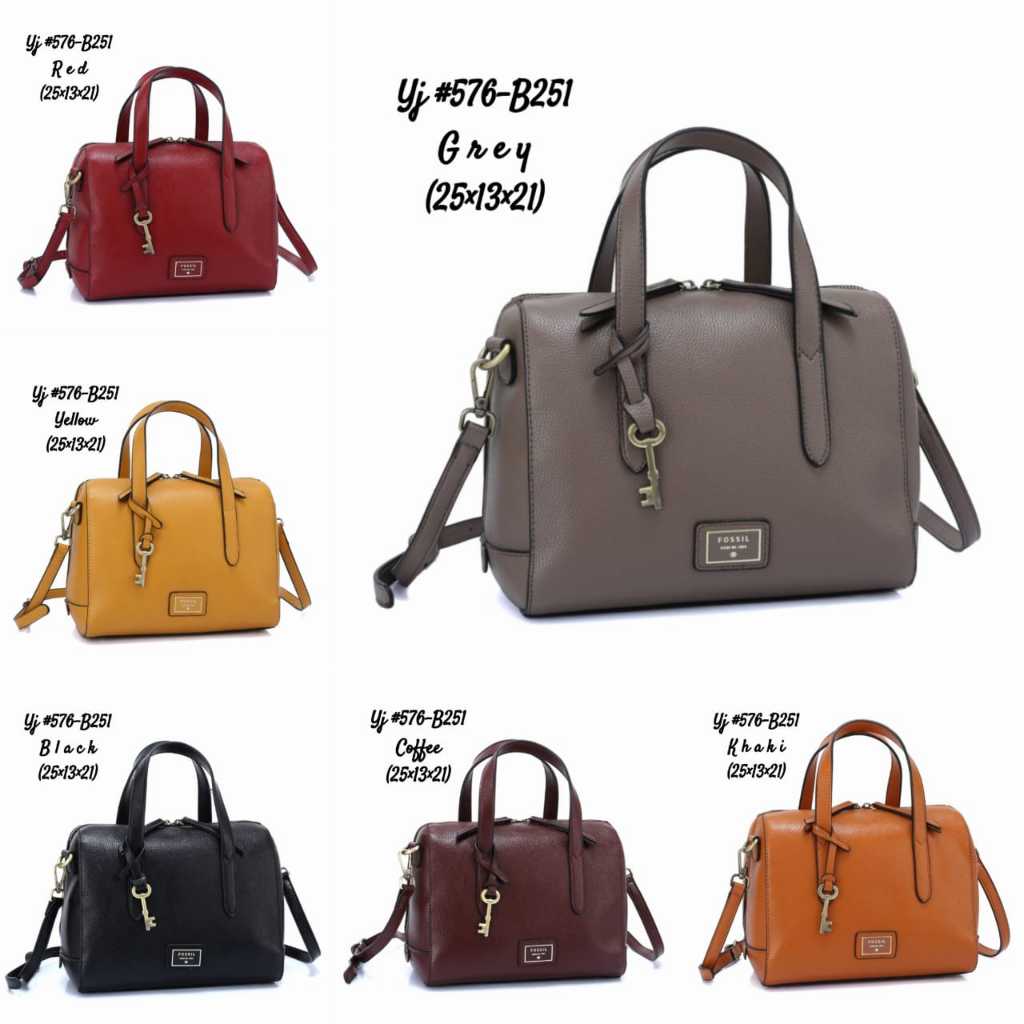 TAS PREMIUM WANITA 1234Fossil Sidney Satchel Pollos #576-B251Yj