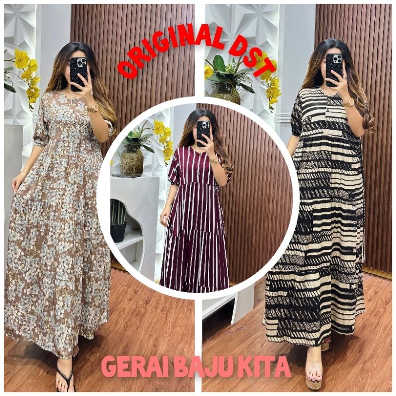 SANIA DRESS BY DST COLLECTION/SANIA DRESS/DASTER RUFFLE PANJANG/DASTER PANJANG/HOMEDRESS/LONG DRESS 