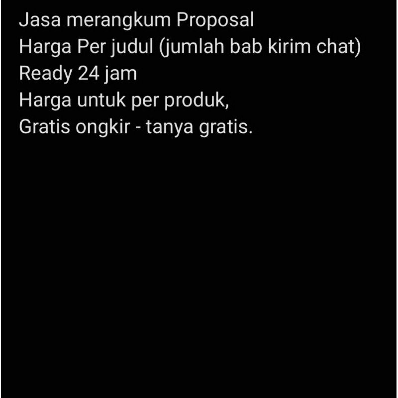 

Jasa Merangkum Proposal