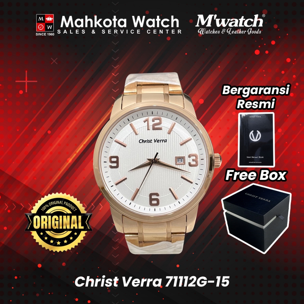 JAM TANGAN PRIA CHRIST VERRA 71112G-15SLV ORIGINAL