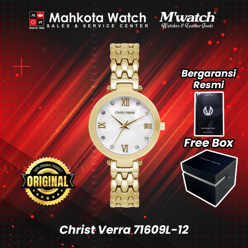 JAM TANGAN WANITA CHRIST VERRA 71609L-12MOP ORIGINAL