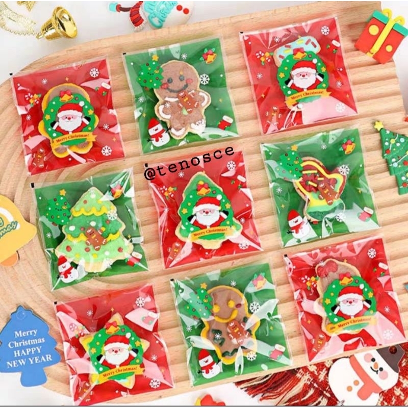 

Kantong Plastik Lem 7x7cm Cookies Kue Kering Cokelat Snack Hadiah Souvenir Natal Merry Christmas Santa PL07