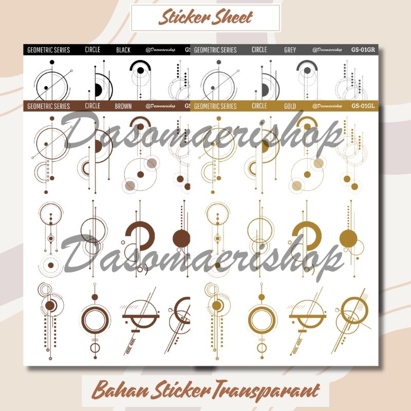 

Sticker Sheet : Sticker Aesthetic Geometric Circle Series Stiker Geometric Modern Dekorasi Journal Journaling / Scrapbook Handmade by Dasomaerishop