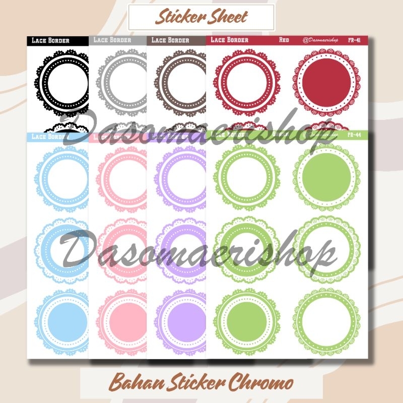 

Sticker Sheet Aesthetic Lace Border Sticker Renda Dekorasi Journaling Scrapbook Handmade by Dasomaerishop