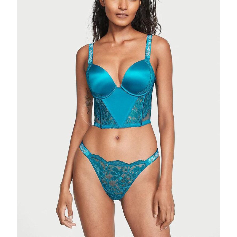 Victoria Secret Original Very Sexy Shine Strap Lace Push-Up Corset Top Size 32B 32C 34B 34C 34DD 36B