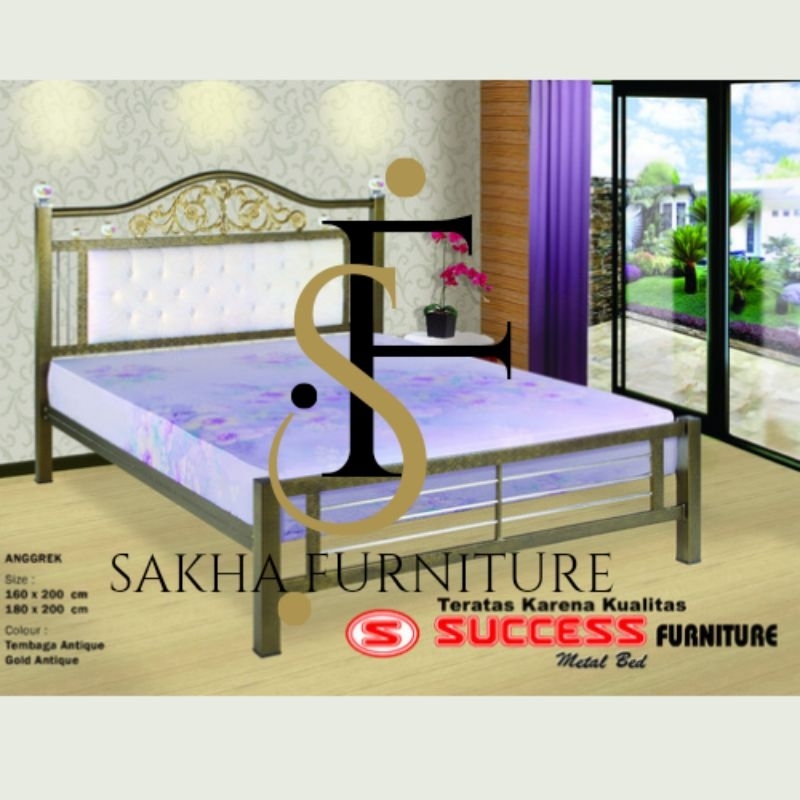 Ranjang Tembaga Anggrek Success Furniture Kuat Awet Kokoh Tahan Lama Ukuran 160cm x 200cm dan 180cm 