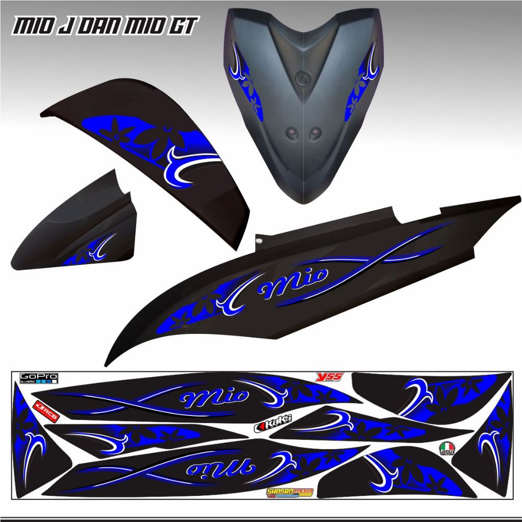 Striping MOTOR mio GT / STRIPING VARIASI stiker mio GT / variasi striping  BUNGA