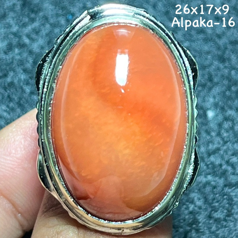 Cincin Batu Akik Natural Pandan merah (Asli Alam)