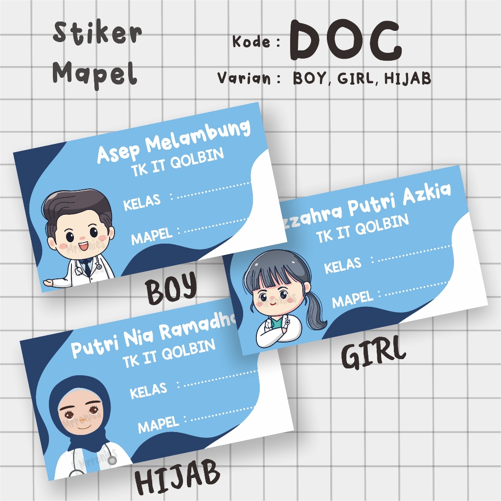 

Mrronies - Stiker & Label Buku Mata Pelajaran Custom Nama DOKTER DOC