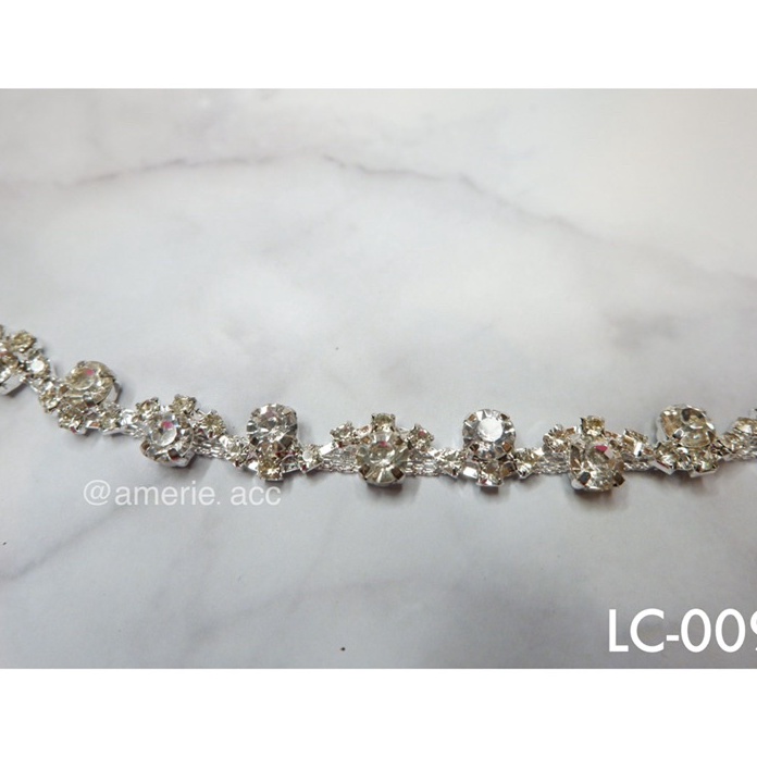 READY STOK Payet Rangkai Jahit Manik Swaroski LC9 harga per1cm minimal beli 3cm Amerie Acc untuk keb